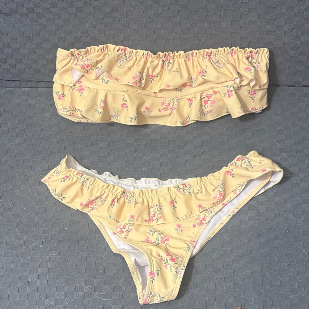 SHEIN Yellow Floral bikini